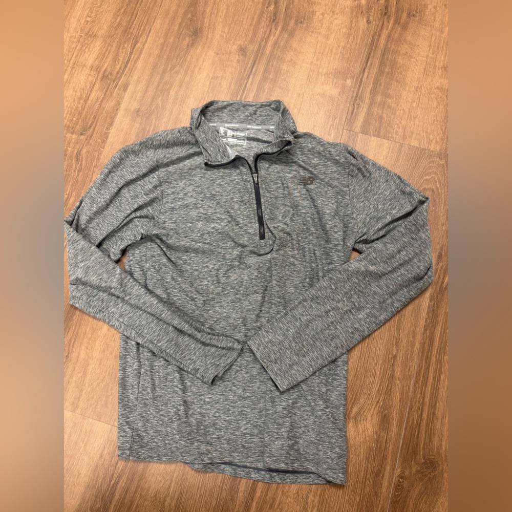 New Balance Heathered Gray 3/4 Pullover Running/Workout Size Large